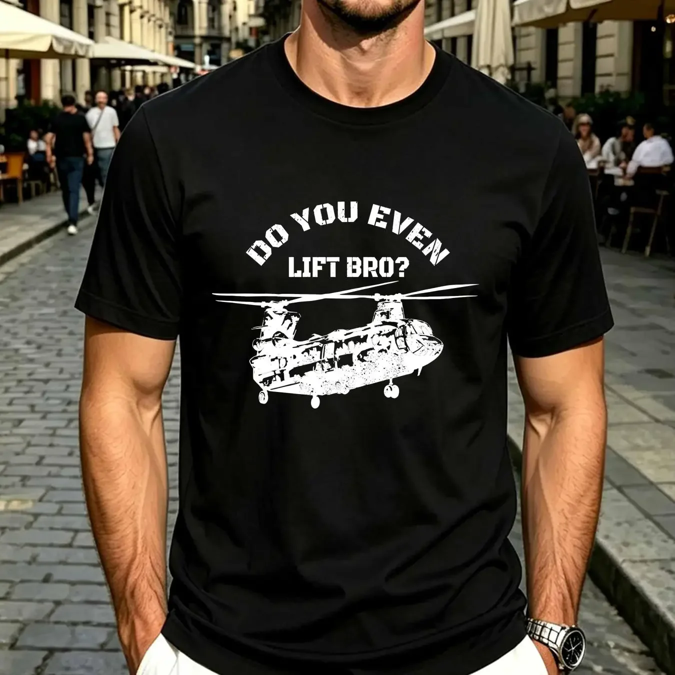 washed T Shirt Do You Even Lift BRO Funny Sarcastic Humor Grunge Helicopter Men long or short sleeves vintage Washed Versatile