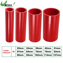 UXCELL 25mm 32mm 38mm 64mm 95mm 114mm ID 152mm Length 4-Ply Reinforced High Temp Straight Coupler Silicone Reducer Hose Red