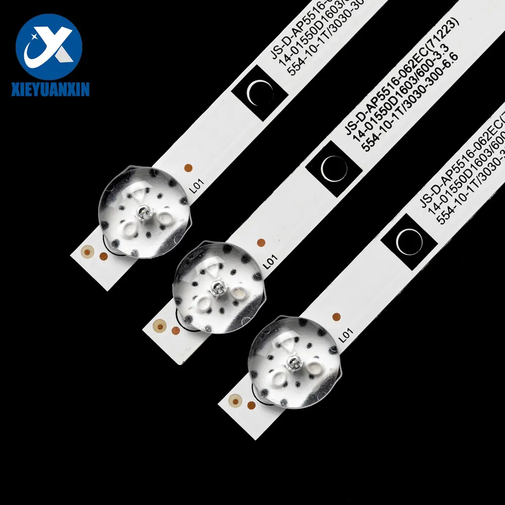 8 Teile/satz 554mm Led-hintergrundbeleuchtung Streifen Für ATA 55 zoll JS-D-AP5516-062EC(71233) 6V 1W TV Reparatur LY550-DH01