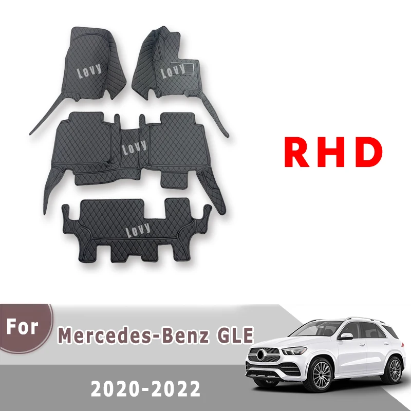 

RHD Carpets For Mercedes Benz GLE 2022 2021 2020 (7 seats) Car Floor Mats Interior Accessories Waterproof Rugs Auto Parts Custom