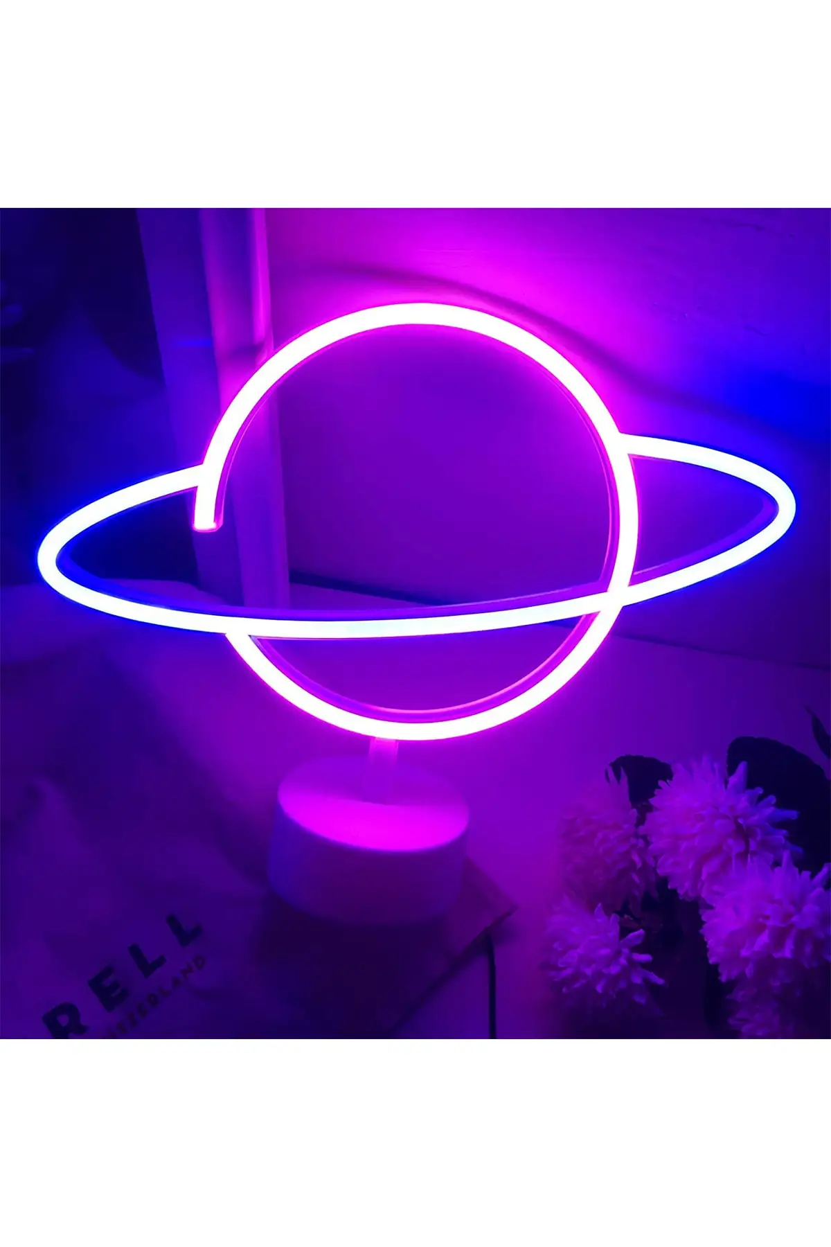 Decorative Saturn Planet Neon Led Lighted Table And Night light