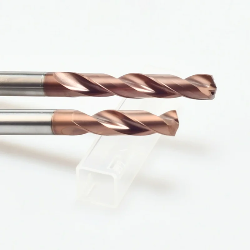 Karbür matkap 8xD İç soğutucu İç delikten paralel şaft Metal verimli kaplamalı Tungsten çelik 8MM CNC delme aracı