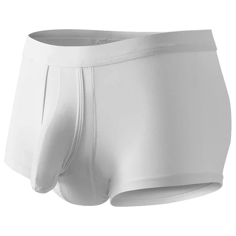 Homens boxer roupa interior grande bolsa saco confortável cuecas respirável sem costura macio calcinha masculina