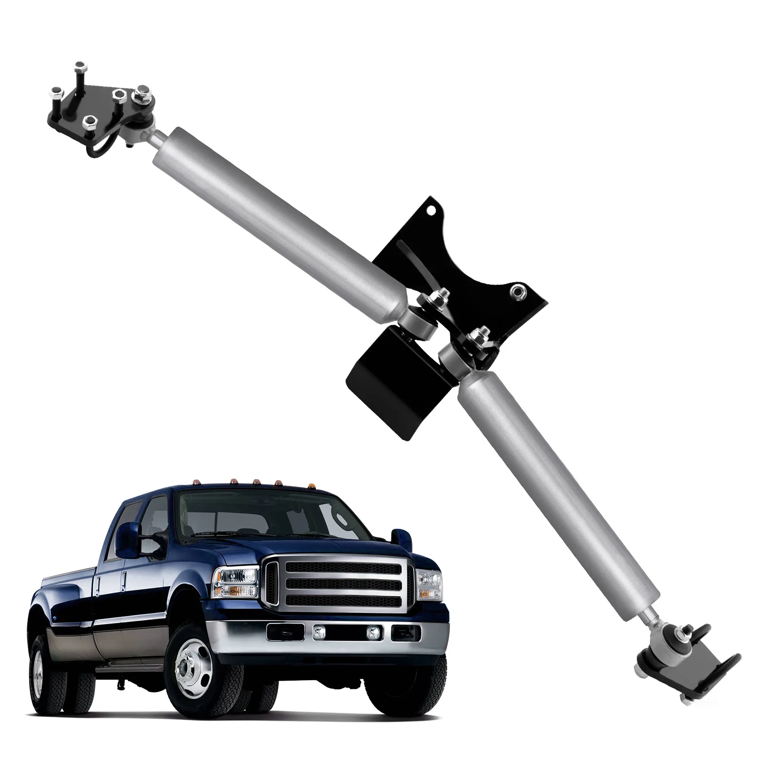 Dual Steering Stabilizer Fits for Ford F-250 F-350 Super Duty 4x4 2005 2006-2017