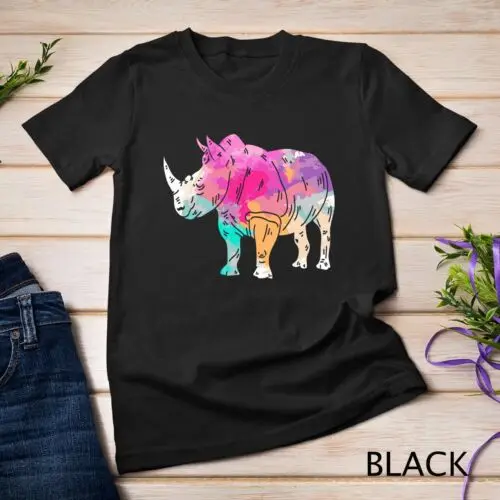 Rhinoceros Art Cute Artistic Rhino Zoo Safari Animal Gift Unisex T-shirt