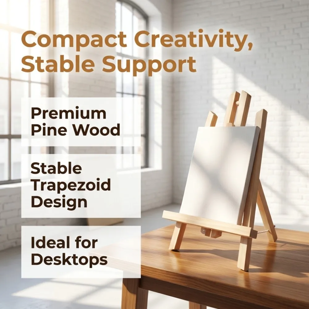Space-Saving Placement 30cm Wood Easel Small Trapezoid Wood Desk Easel Pine Stable Easel Creative Item Exhibition