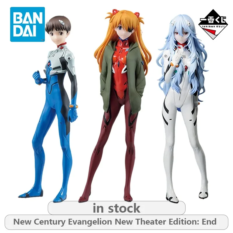 

BANDAI Original Ichiban Kuji Evangelion Shin Gekijouban Series Lingbo Zero\Asuka Langlei Not Movable Figure Statue Model Toys