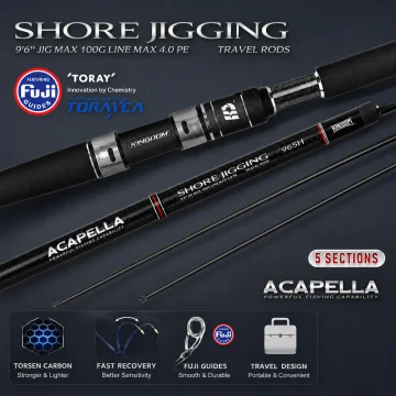 Kingdom Travel Jigging Angelrute 2,9m 3,3m MF Action H Fuji Spinnruten Köder MAX 100g 5-teilig Shore Jigging Popping Rute