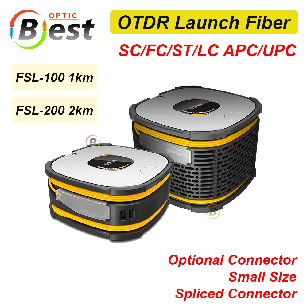 

OFW OTDR Launch Cable Portable Design 1/2km Fiber Single Mode SC/FC Test Extension Cord Time Reflectometer Dead Zone Eliminator