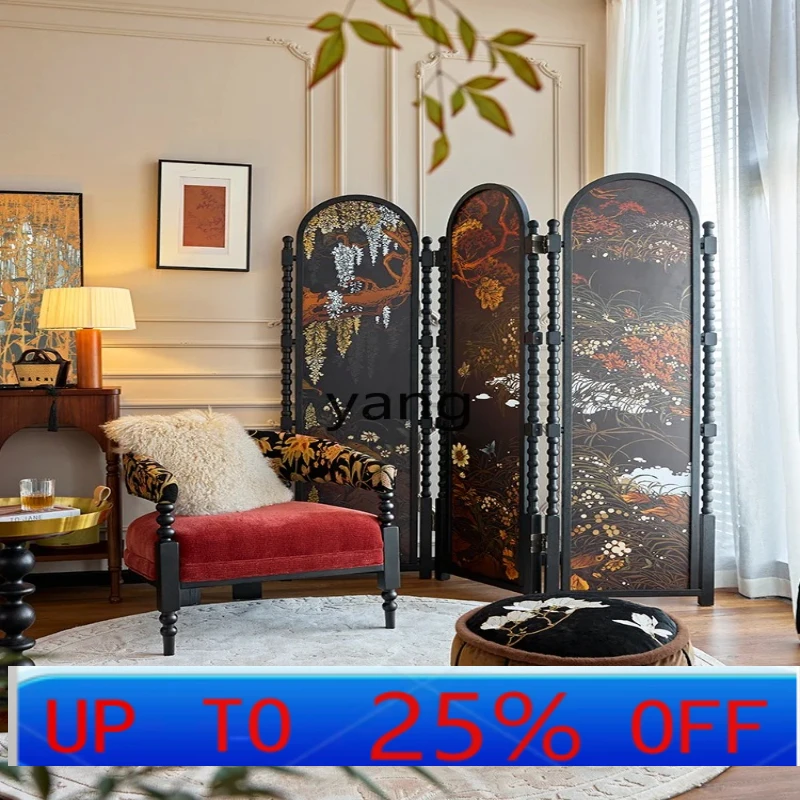 

LHH retro screen partition living room new Chinese small apartment block mobile folding screen