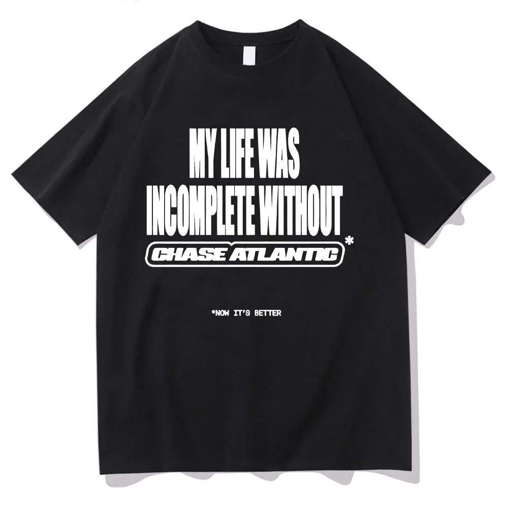 Chase Atlantic Mylife Incomplete Pattern Printed T-shirt Hip Hop Rock Band Clothing T-shirt Neutral Cotton T-shirt Men's Top