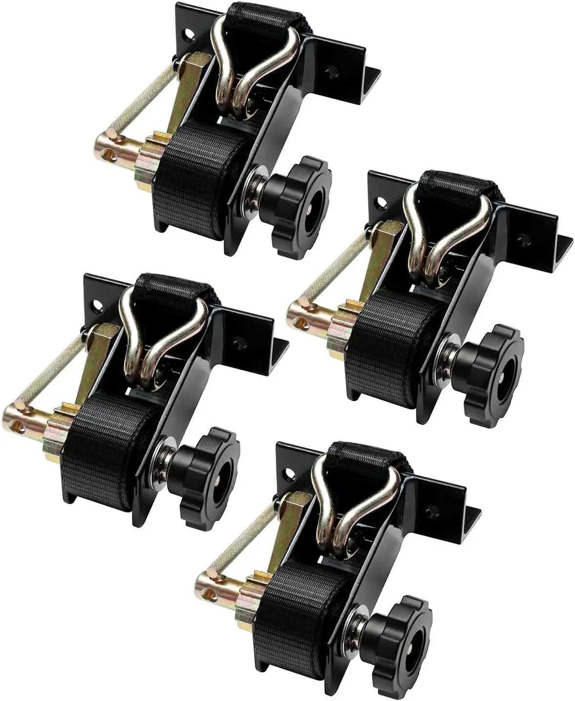 

Heavy Duty Retractable Ratchet Straps with J-Hooks, 500 lbs Load, 7.5 ft Length for Cargo Racks and Trailers