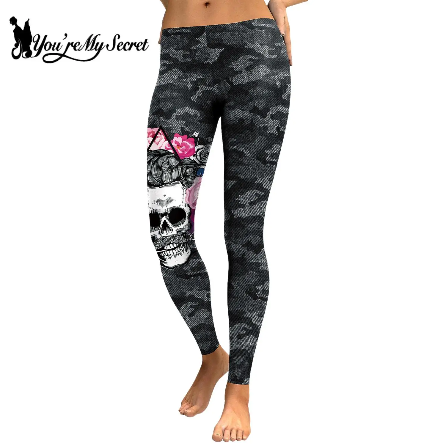 

[You're My Secret] 2023 New Camouflage Legging Women Low Waist Sexy Pencil Pants Fashion 3D Printed Elastic Leggin Wholesale