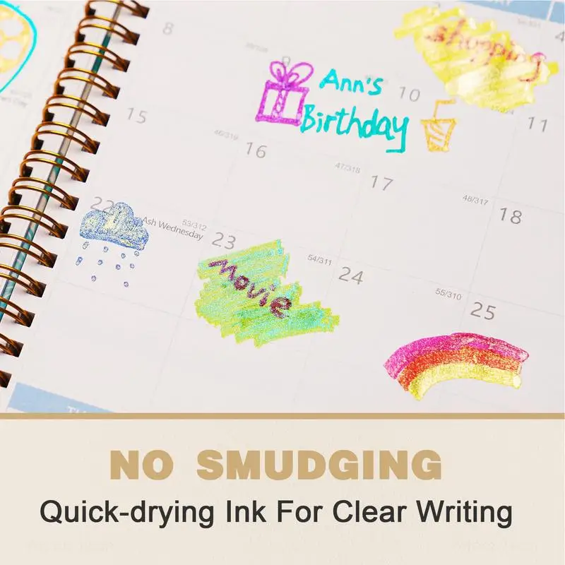 ปากกาเน้นข้อความแวววาวปากกาเน้นข้อความอเนกประสงค์ปากกามาร์กเกอร์ปลอดภัยไร้กลิ่นน่ารักสำหรับวาดรูปบันทึกปฏิทินบันทึก