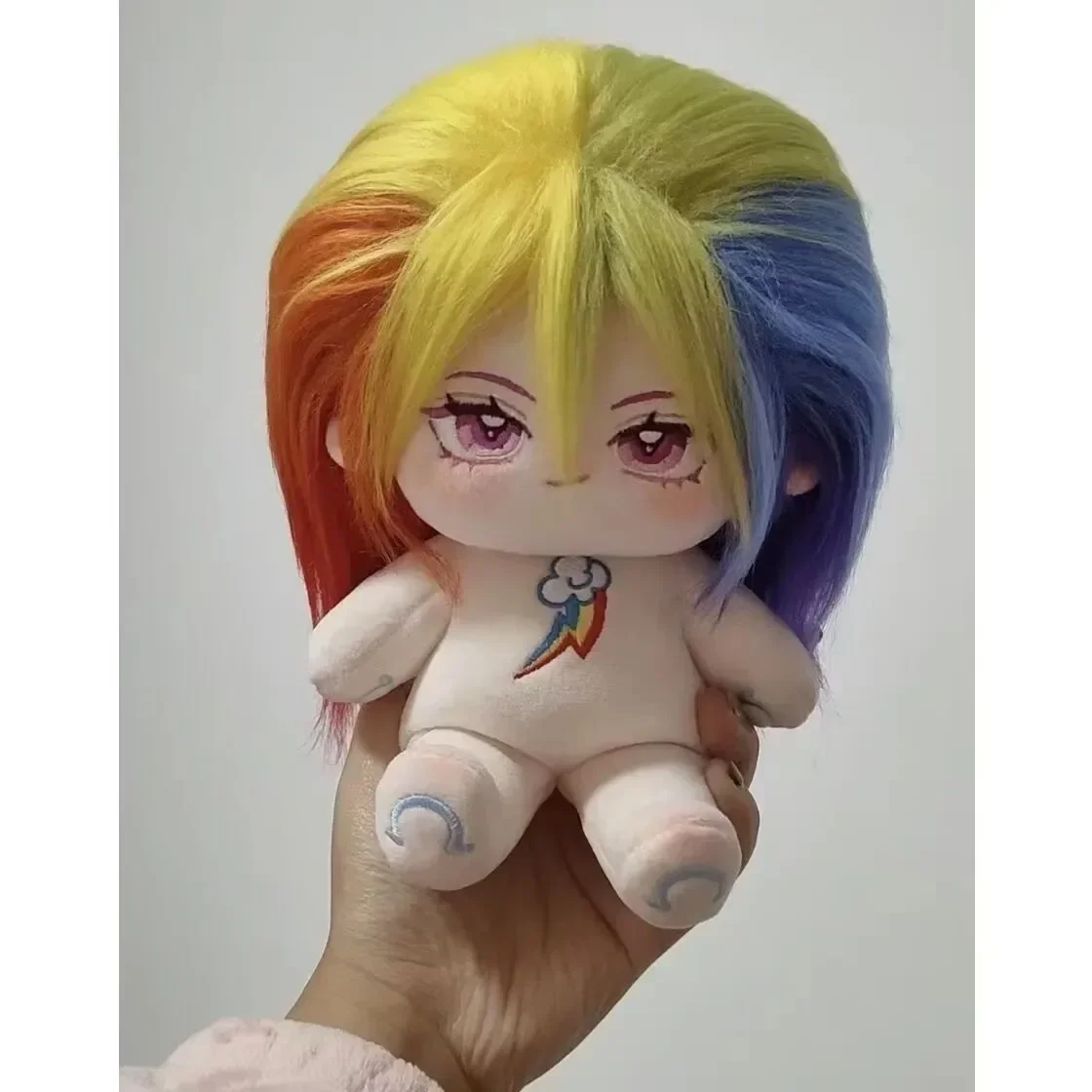 

Anime Role Attributes Cute Rainbow Girl Cosplay Plush Doll Body Dress Up Clothes Outfit Stuffed Toys Figures Birthday Gift 20cm