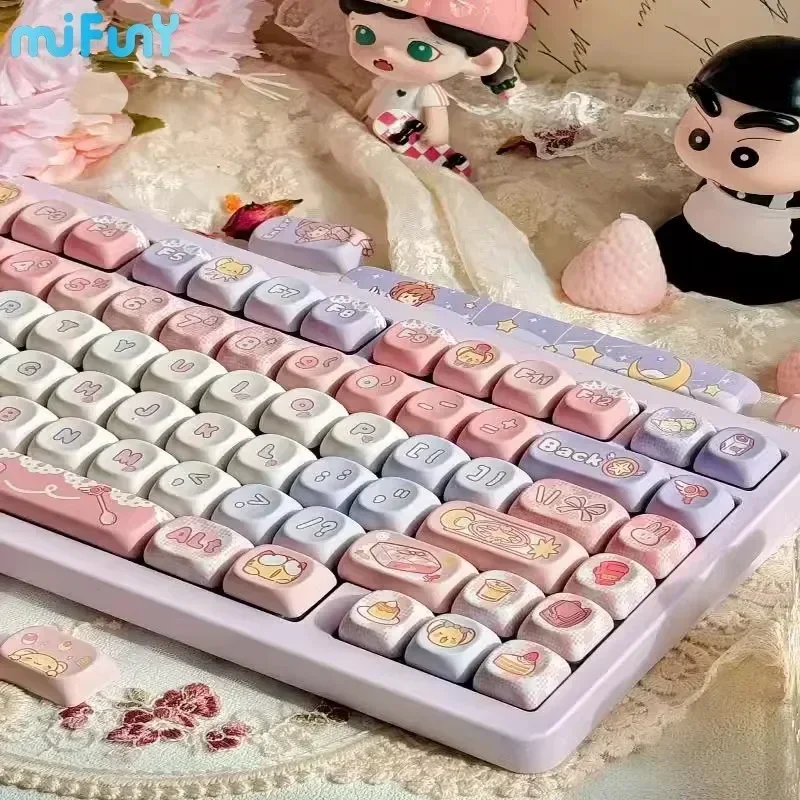 Imagem -02 - Mifuny-kuro Elf Keycap Custom Pbt Moa Eco Perfil Key Cap Ponto Rosa Bonito Gaming Teclado Mecânico Crush80