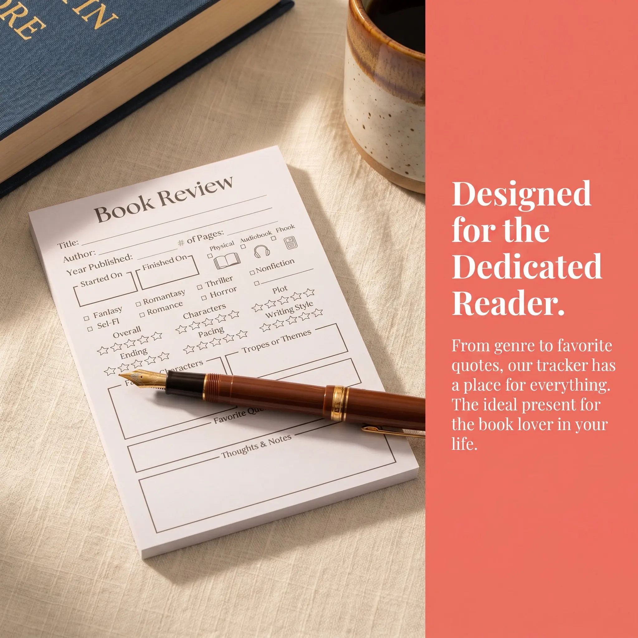 400Pcs Book Review Notepad Bundle Reading Log Cards Book Tracker for Students Teacher Gift Reading Progress Tracker