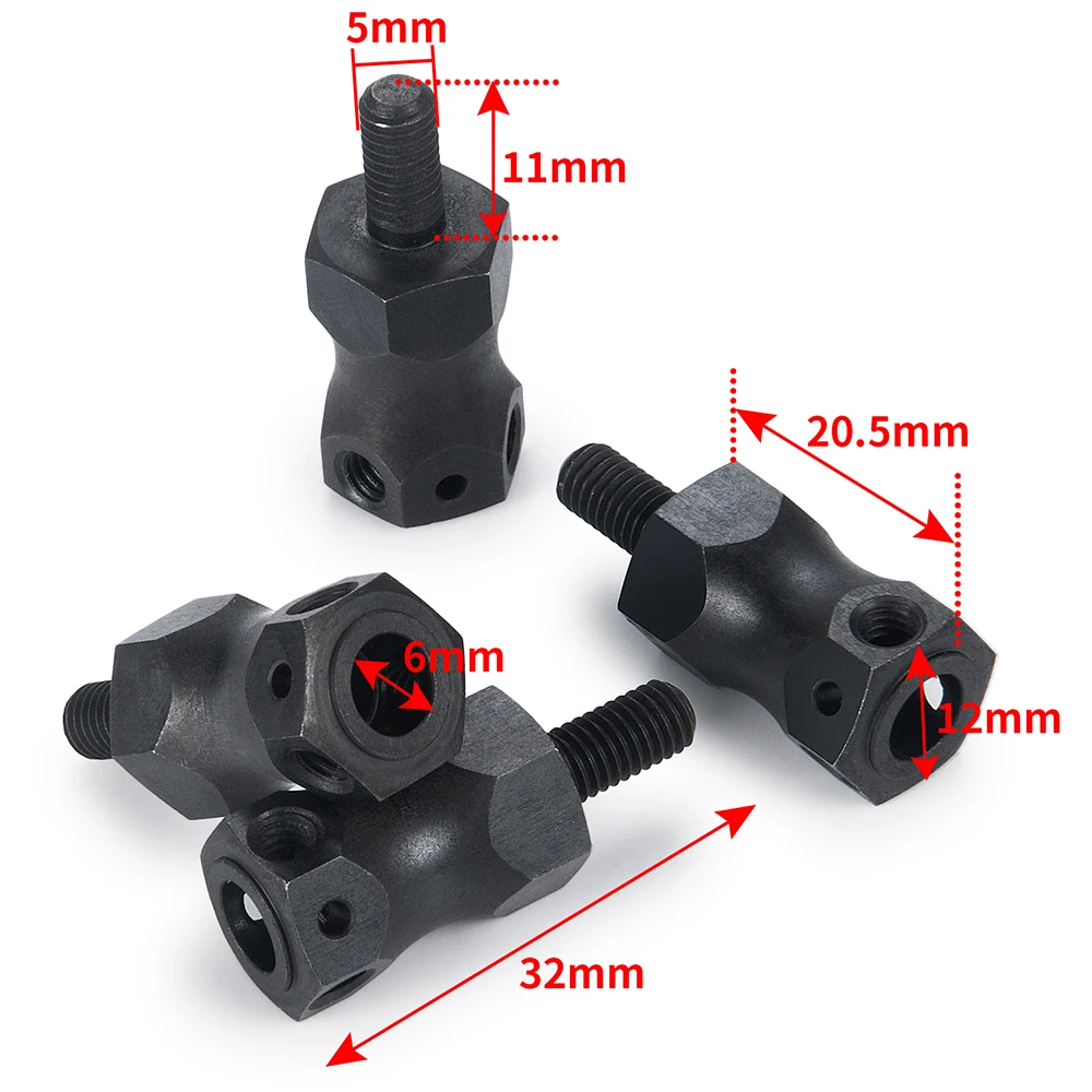 YEAHRUN Alu Alloy Link Mount/Extended Hex Adapters/Steel Transmission Drive Shaft for Hammer Rey BAJA REY 1/10 RC Car Buggy Part