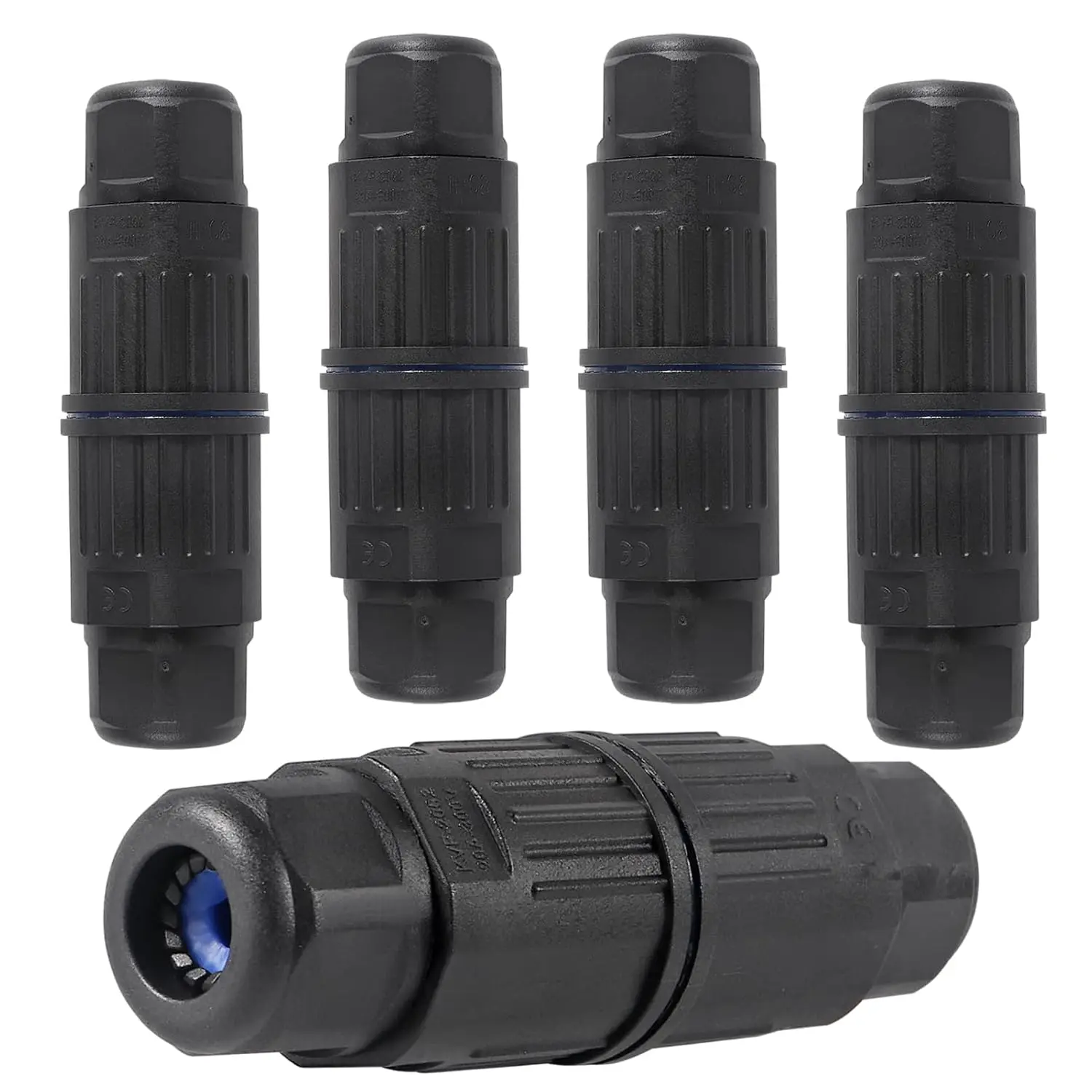 5Pcs Waterproof Cable Connector 3 Pin Wire Connector 3 Way Inline Wire Connector Push in Connectors Electrical Terminal Quick