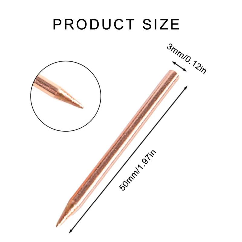 Wear Resistant 4PCS 50mm Electrode Tip Needle for 18650 Spots Welder Detailed Battery Project Battery Pack Assembly Tool M4YD