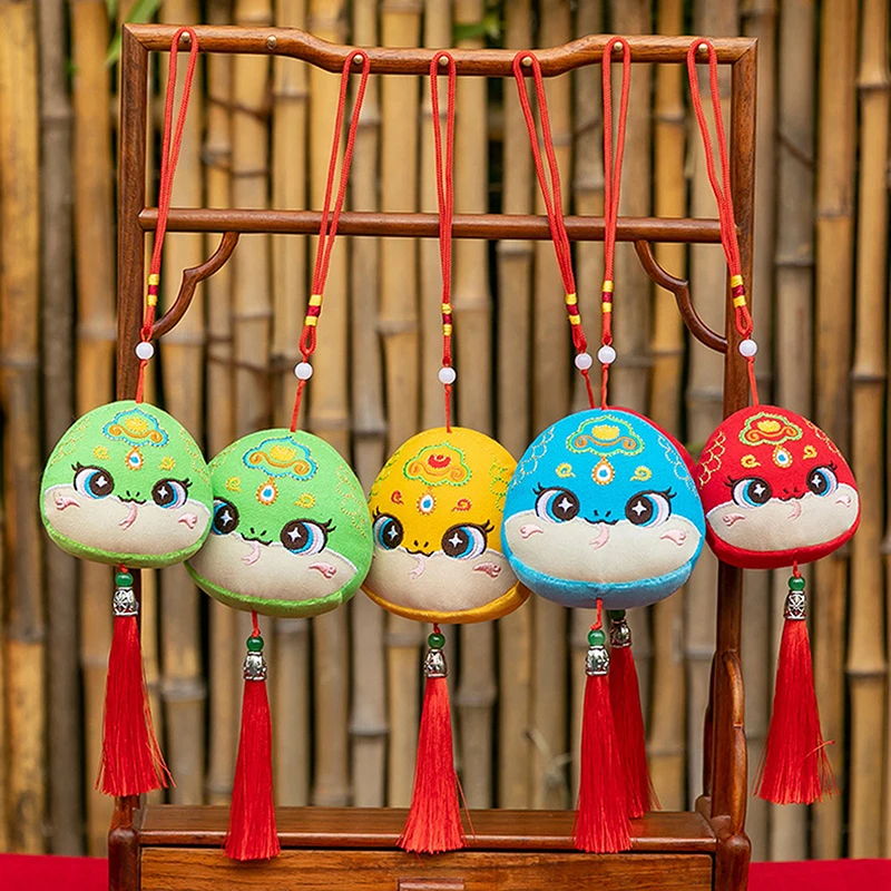 7/10 Cm Leuke Chinese Nieuwjaar Zodiac Snakehead Hanger Pluche Sleutelhanger Tas Hanger Gevulde Pop Geluk Mascotte Voor kinderen Geschenken