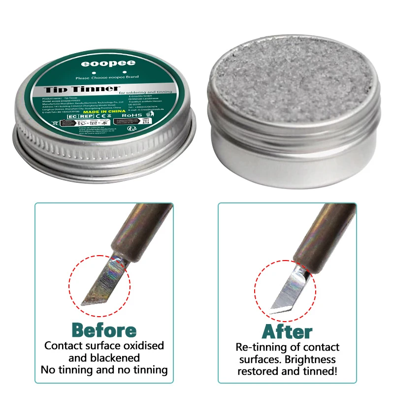 Tip Tinner Soldering Iron Lead-Free Tip Refresher Clean Paste for Soldering Tip Restoration Tip Activator