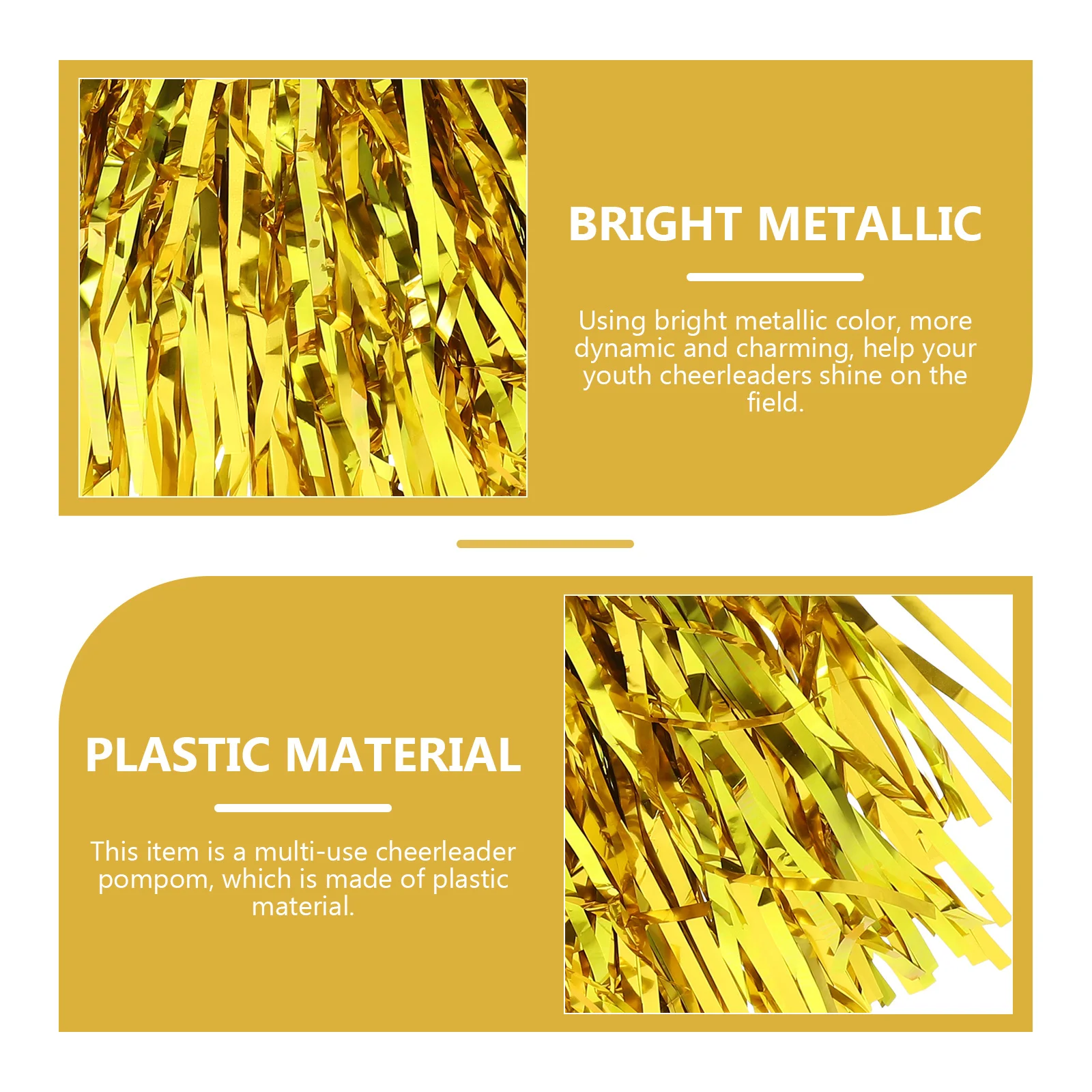 

12Pcs Hand Flowers Metallic Pom Poms Reusable Cheerleading Props Bright Dance Team Performance Decor