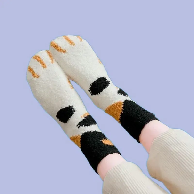 5 Pairs Fashion Women Cats Paw Stripe 3D Socks Hosiery Toe Zebra/Tiger/Cat Foot Socks Cute Cartoon Animal Fingers 2024 New Socks