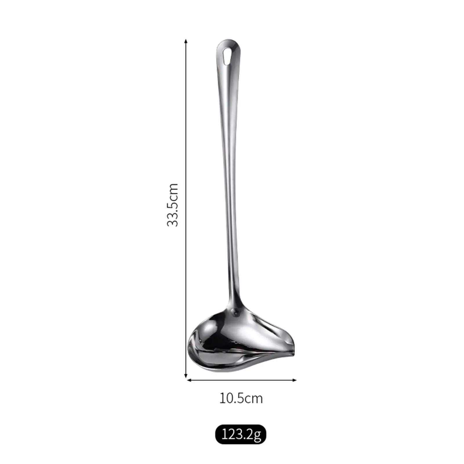 Long Handle Soup Spoon Ergonomic Grip Professional Ladle Metal Kitchen Accessory for Daily Meals