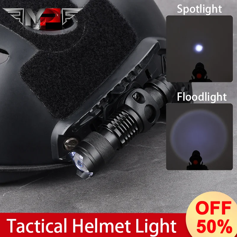 

WADSN Tactical Scout Flashlight Military Fast Helmet Light Mini White 100LM LED Reconnaissance light cap helmet light