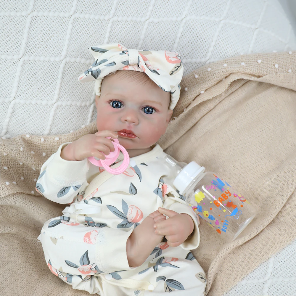 19 pollici Loulou Ragazzo o Ragazza Bebe Bambole Reborn Realistiche Fatte a Mano 3D Verniciate in Vinile Bambola Giocattolo Figura Regalo di Natale di Halloween per la Ragazza