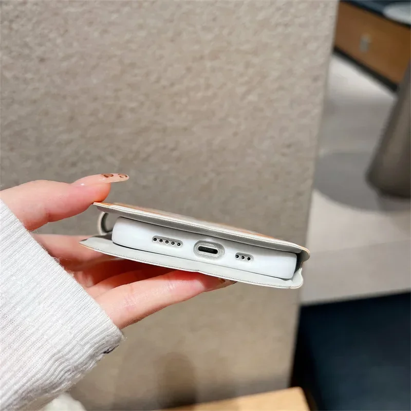 جراب هاتف لطيف قابل للطي للكلب العظمي ، جراب ضد العيوب لهاتف أيفون 13 و 14 و 15 و 16 Pro Max