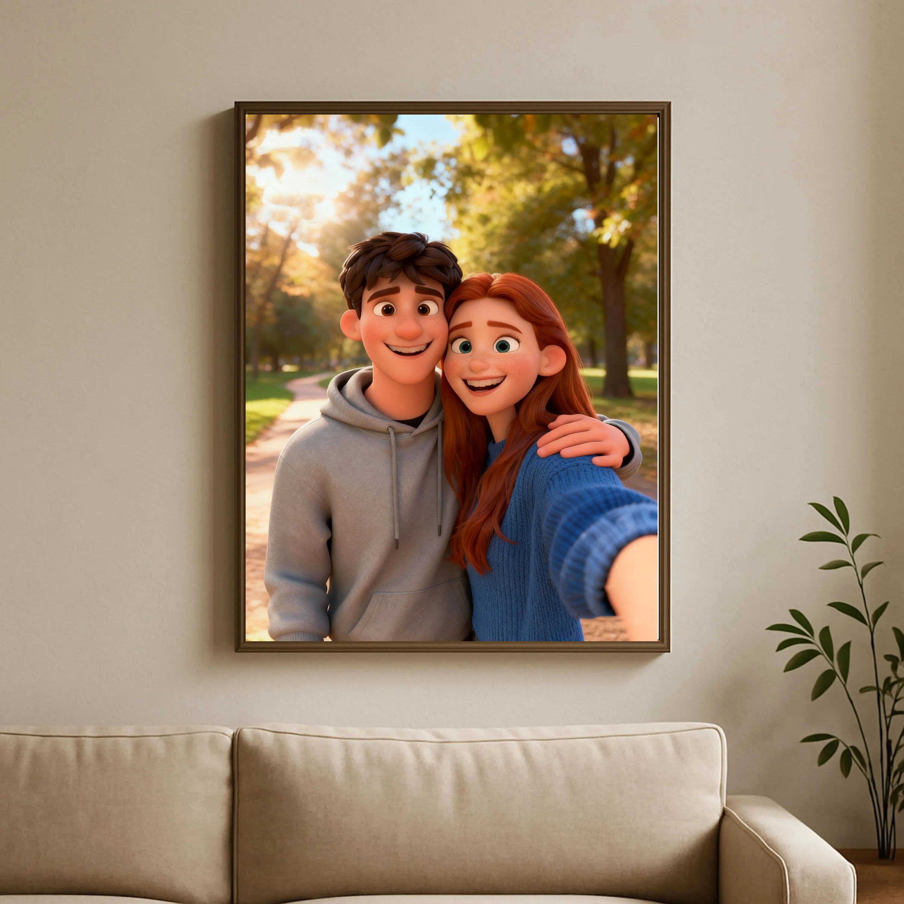 Custom Cartoon-Style Character and Animal Portrait Posters High-Quality Canvas Printing Personalized Home Decor Holiday Gifts