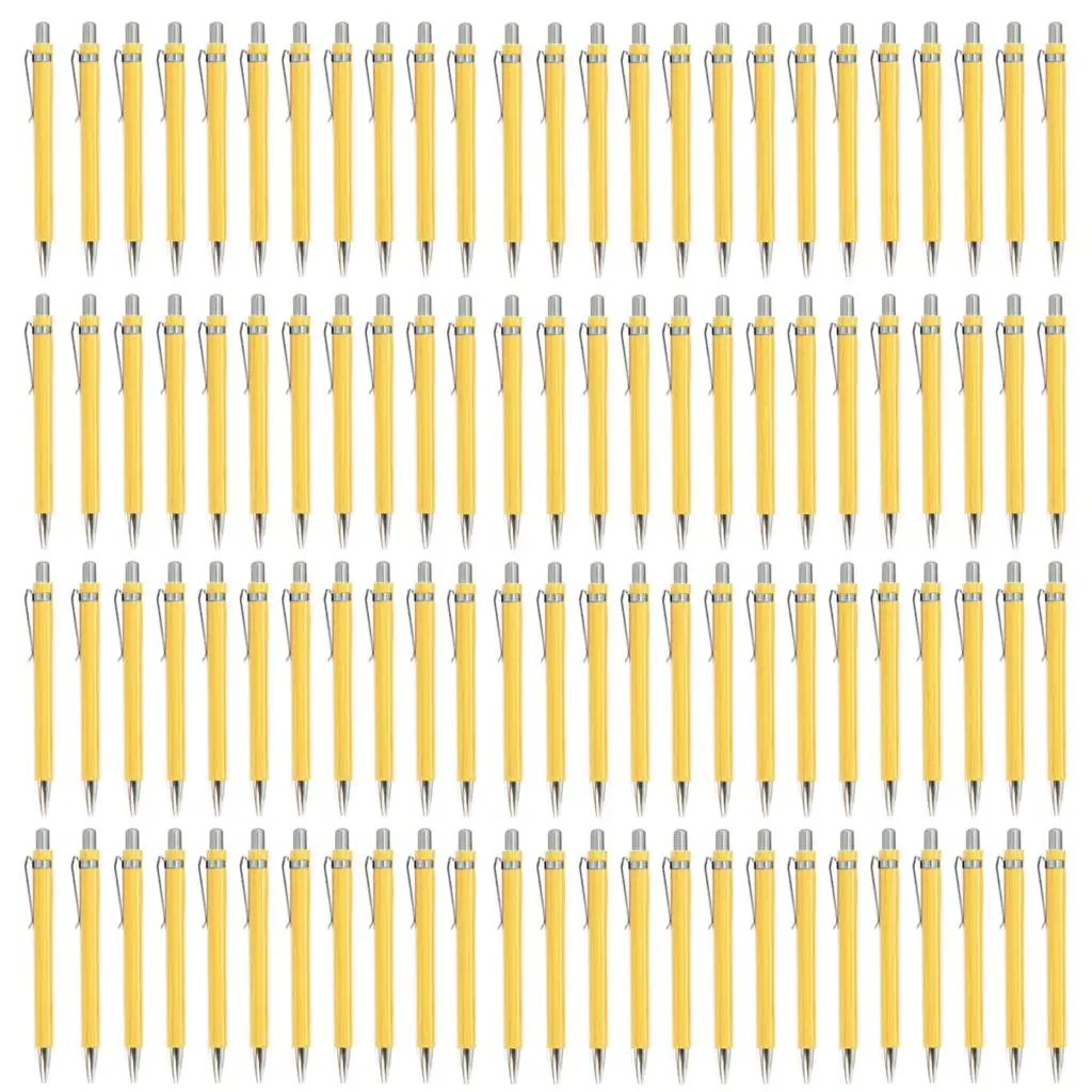 100Pcs Bamboo Pen Bamboo Wood Ballpoint Pen 1.0mm Bullet Tip Business Signature Ball Pen Office School Wrting Stationery