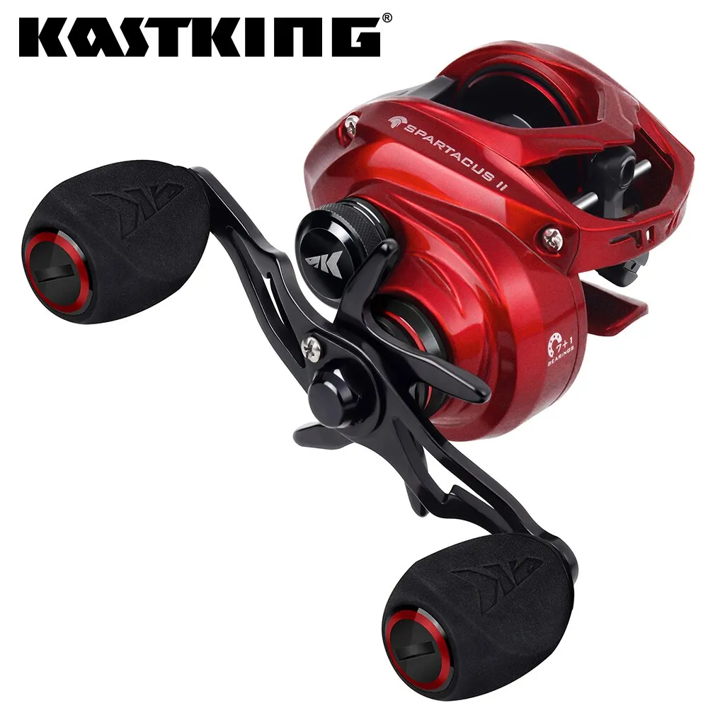 KastKing Spartacus II Red Color Baitcasting Reel 8KG Max Drag 7+1 High Speed Gear Ratio Fishing Coil 