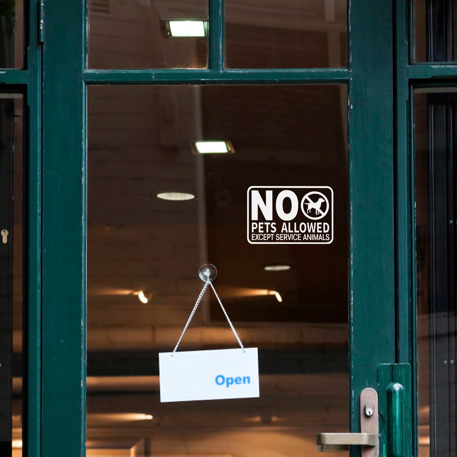 

2pcs Door Stickers Transparent Reusable Removable Weather Resistant Vinyl Decals For Shops Supermarkets Offices