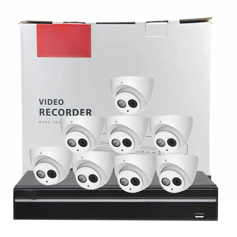 OEM DH 4ch 8 Channel 4K NVR KIT HDW4631C-A Outdoor 6MP Face detection POE IP Security Surveillance Camera System