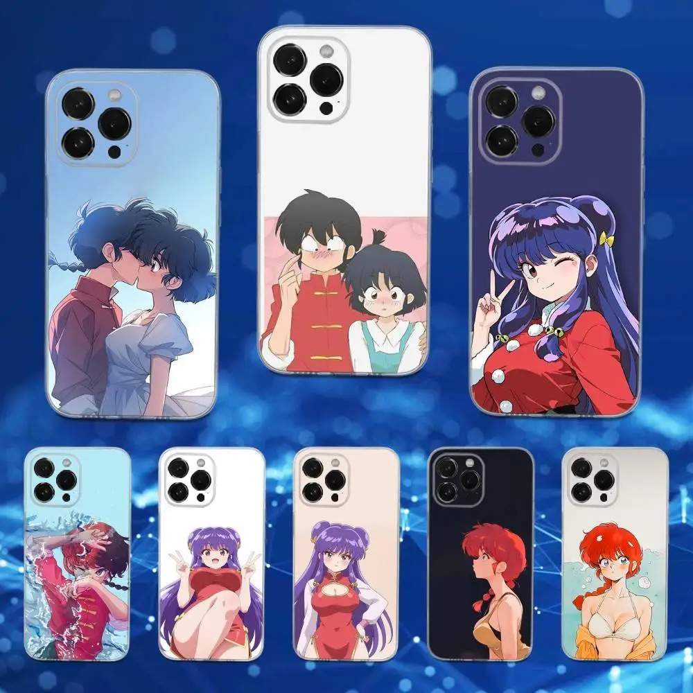 

M-Manga Comics R-Ranma-12 Phone Case For iPhone 16,15,14,13,12,11 Pro,Max,Plus,X,XS,XR,SE,Mini Transparent Soft Cover