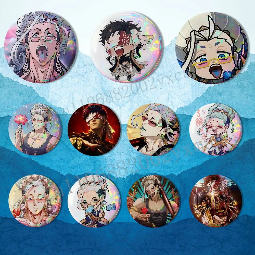 

Record of Ragnarok cool Buddha HD Print 58mm 44mm Lapel Pins Pretty Derby Round Display Brooches Brooch Badges