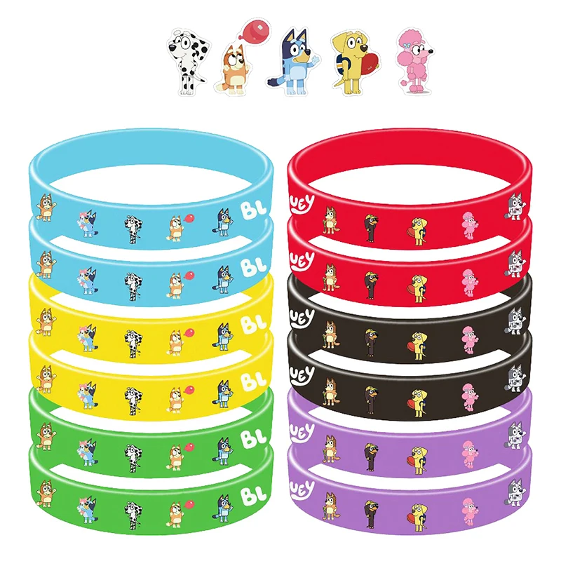 Bluey Bingo Anime Peripheral Accessories Cartoon Pattern Sports Bracelet Silicone Bracelet Wrist Strap Children Toys Gift