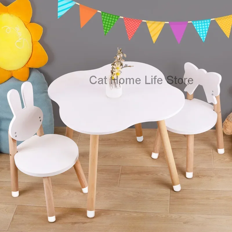 Solid Wood Peanut Table Game Anti-collision Adjustable Table Kindergarten Writing Desk Furniture Table and Chair Set for Kids