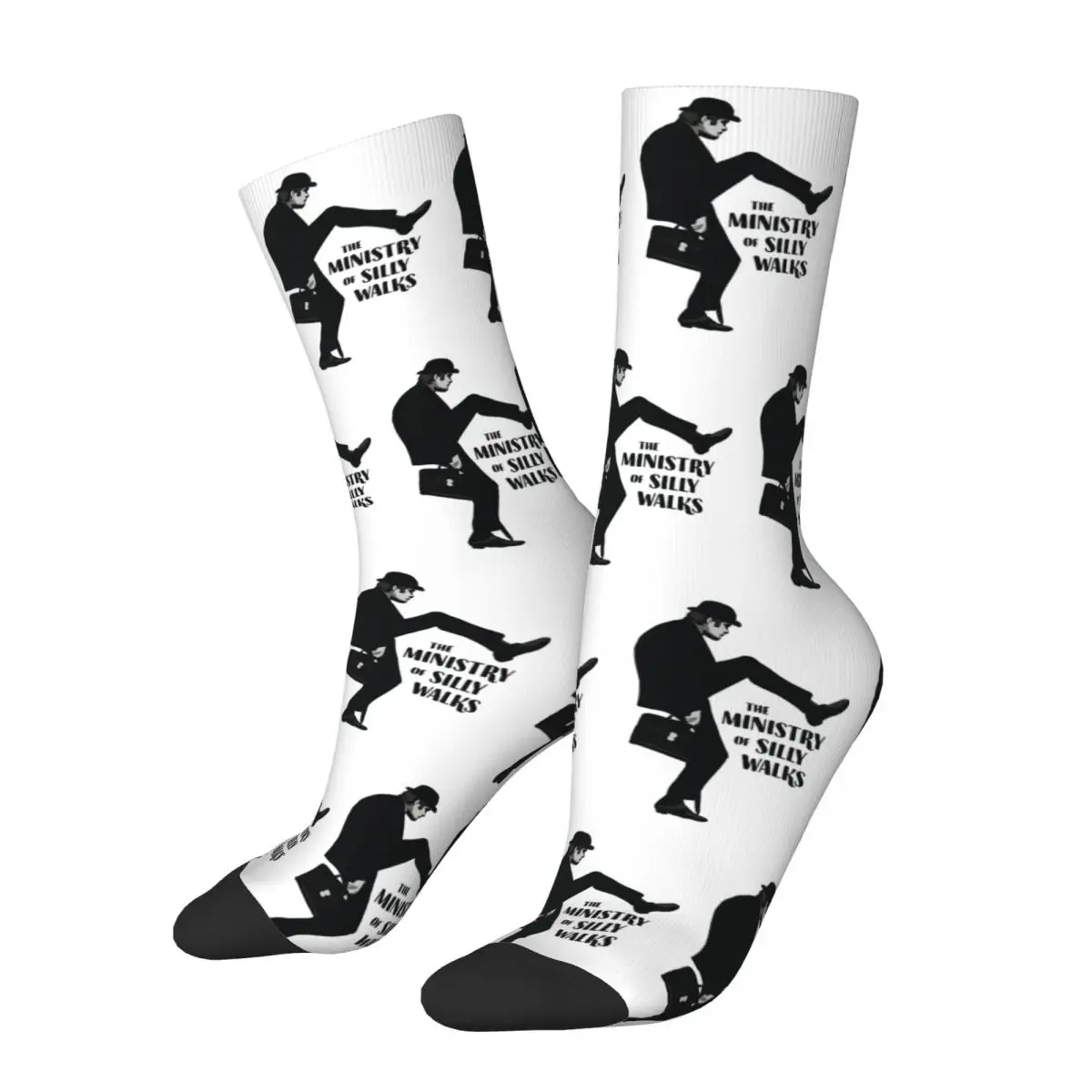 

Harajuku Monty Python The Ministry Of Silly Walks Basketball Socks Polyester Middle Tube Socks for Unisex Sweat Absorbing