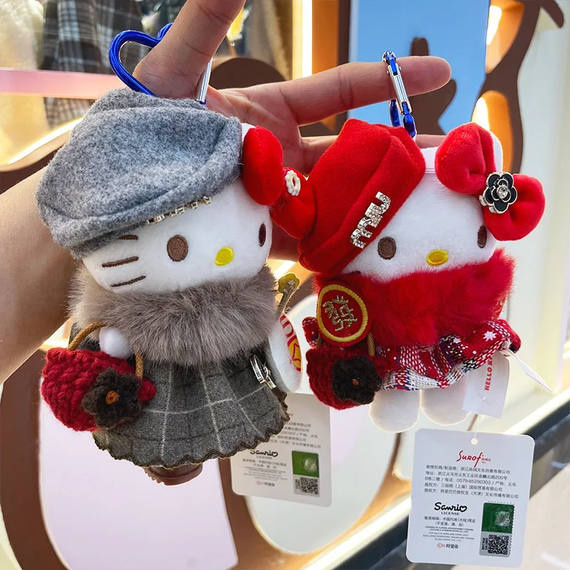 

Kawaii Hellokitty Plush Doll Keychain Bag Pendant Backpack Mini Hanging Ornament Sanrio Cute Stuffed Daily Decor Accessory