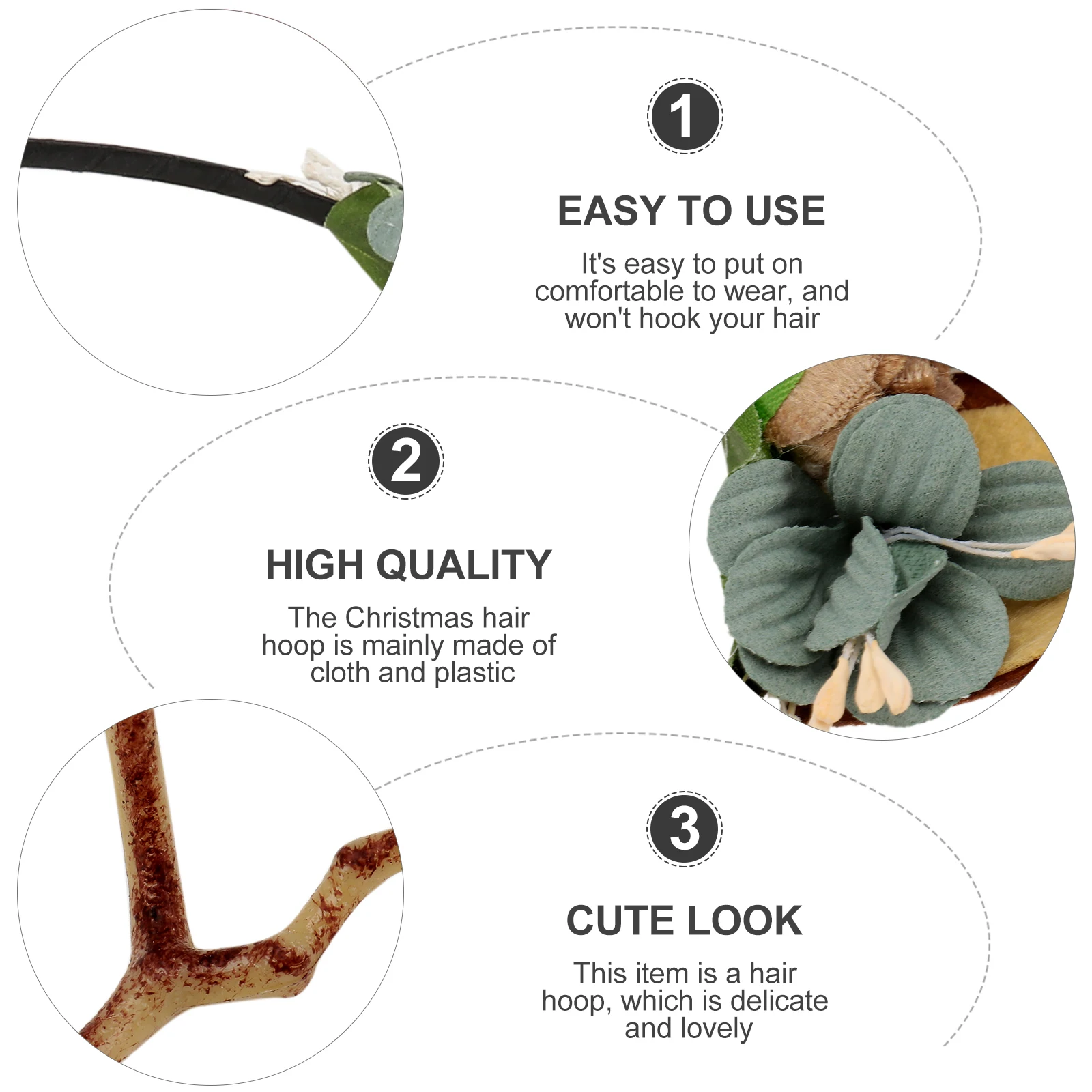 

Simulated Antlers Headdress Party Headwear Reindeer Headband Festival Hair Accessories Hoops Headpiece Christmas Decor