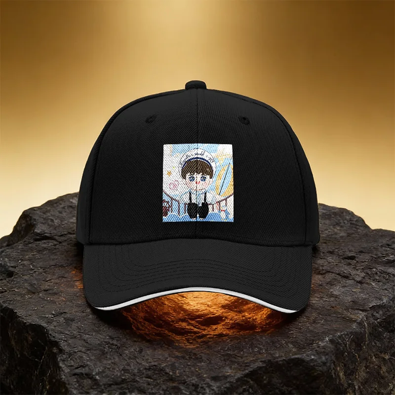 Cute Cartoon Boy Hat, Unisex Printed Baseball Cap Sandwich Brim Sports Cap, Suitable for Daily Commuting and Travel - An Excelle