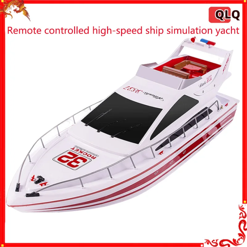 Rc Boat 2.4g Remote-controlled Boat High-speed Simulation Yacht Children\'s Electric Water Fishing And Nesting Boat Toy Boat Gift