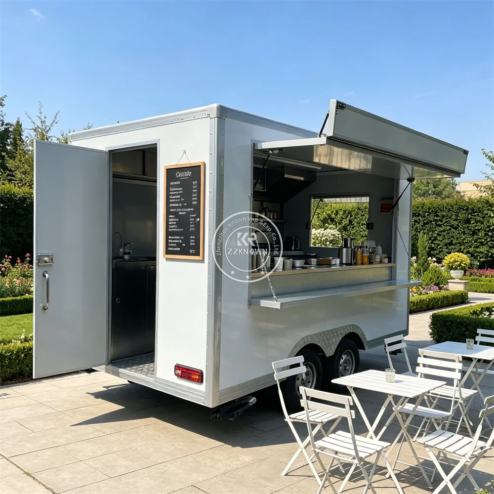 

Custom Coffee Truck Mobile Food Trailer BBQ Van Street Catering Kiosk Pizza Burger Food Truck With Fully Equipped Kitchen