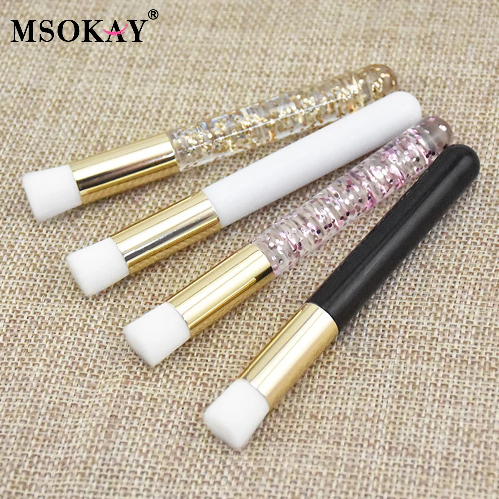 MSOKAY  Eyelash Extension Cleaning Brush Gold Nose Black Head Foam Clean Remover Grafting Lashes Shampoo Applicator Makeup Tools