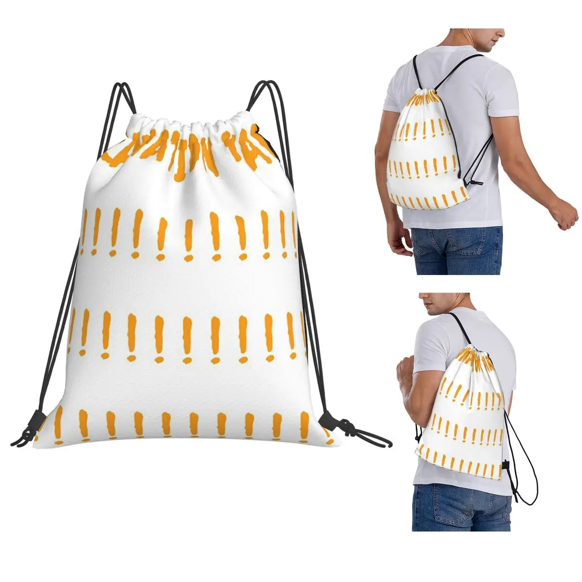 Exclamation Mark Alert The World For Upcoming Future Backpacks Multi-function Drawstring Bundle Pocket Sports Bag Book Bags
