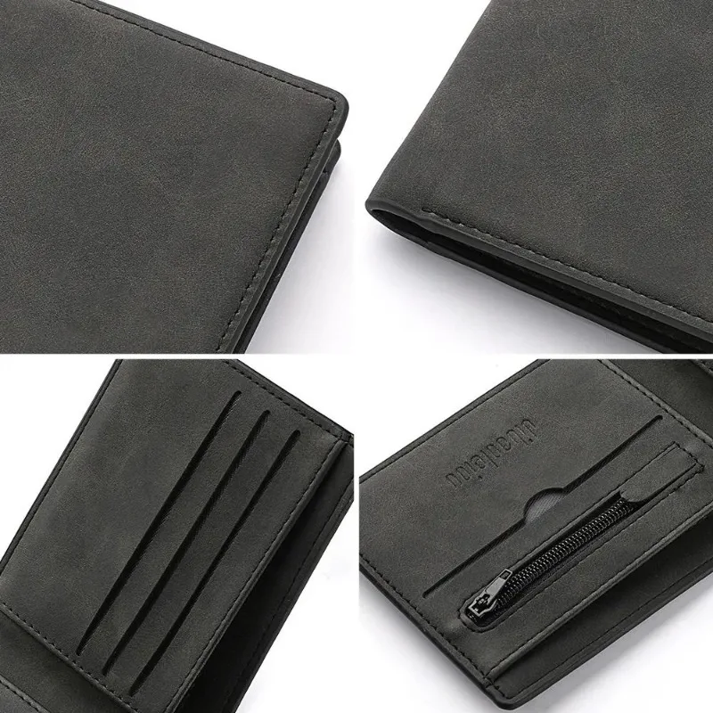 Multi-card Slot Men Wallet Fashion Folding Large-capacity Coin Purse PU Leather Short Purse image 5